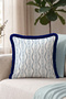 Ethnic Striped Marine Design Fringed Pillowcase - Mediterranean Blue Navy Blue Tasseled Throw Pillow Cover - 2
