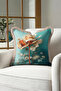 Floral Design Botanical Fringe Pillowcase - Artistic Floral Bohemian Cream Tassel Throw Pillow Cover - 6