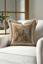 Vintage Antique Framed Fringed Pillowcase - Castle Rustic Beige Gray Mink Tassel Throw Pillow Cover