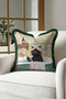 Floral Fringed Pillowcase with Cat in the Bathroom - Nostalgic Themed Retro Tassel Throw Pillow Cover - 7
