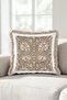 Damask Floral Avant-Garde Fringed Pillowcase - Floral Classic Beige Mink Cream Tasseled Throw Pillow Cover - 5