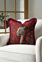 Tiger Design Exotic Leopard Figure Fringed Pillowcase-Ethnic Red Tassel Throw Pillow Cover - 4