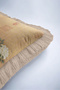 Floral Patterned Peony Motif Fringed Pillowcase - Far East Beige Mink Tassel Throw Pillow Cover - 8