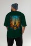 Paris France 5 Green Oversize Country City Back Printed Unisex T-Shirt 100% Cotton Premium - 5