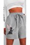 Unisex Oversize Relaxed Fit High Waist Special Design Printed Summer Shorts