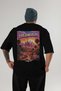 Los Angeles Black Oversize Country City Back Printed Unisex T-Shirt 100% Cotton Premium - 2