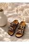 Women's Double Buckle Leopard Patterned Daily Comfortable Non-Slip Sole Summer Slippers - 6