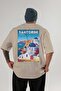 Santorini Greece 3 Beige Oversize Country City Back Printed Unisex T-Shirt 100% Cotton Premium - 2
