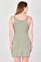 Women Plain Mini Dress,Olive - 3