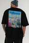 Mikonos Greece Black Oversize Country City Back Printed Unisex T-Shirt 100% Cotton Premium - 6