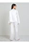White Pack Of 3 - Satin Lace Cami, Robe And Pyjama Set - 7