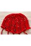 Hand Knitted Red Color Flexible Summer Sequined Mesh Hair Beanie - 3