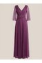 Rochie lungă Mathilde fuchsia - Uni - 3