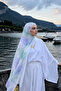 French Silk Shawl Model Pastel Floral Patterned Hijab Shawl