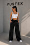 Women's 2-Pack (Black&Gray) Oversize Baggy 2-Thread Loose-Leg Sweatpants - 2