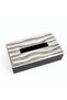 Luhpar Wave Textured Aluminum Tissue Box with Wooden Base - 23×13×7 cm