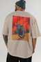 Boğa 2 Oversize Back Printed Beige T-Shirt Unisex 100% Cotton Premium Design Streetwear - 5
