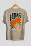 Orange Oversize Back Printed Beige T-Shirt Unisex 100% Cotton Premium Design Streetwear