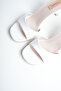 Pia White Single Strap Blunt Toe Thin Heeled Women's Slippers - 8 cm - 5