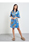 Blue Leopard Print Satin Robe - 2