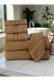 - 6 Pcs Towel Set, VELURA, 100% Cotton, 550 GSM, Beige, 2pcs Bath Towel 70cmx140cm, 2 Pcs Hand Towel 40cmx70cm, 2Pcs Face Towel 33cmx33cm, Ultra Soft and Absorbent, Quick Drying - - 3