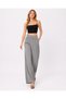 Women's Double-Breasted Waist Detailed Buttoned Wide-Leg Trousers Style Sweatpants - 3