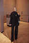 Black Cape Buckle Triple Trouser Suit
