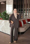 Brown Buttoned Jacket and Trousers Set