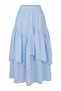 Elastic Waist Asymmetrical Ruffled Lined Voile Skirt - Light Blue - 6