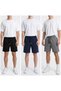 Men's 3-Pack Side-Pocket Shorts with Front Zipper Pockets and Back Pocket