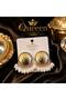 Trend Fashion Luxury Dangle Tassel Shakira Metal Gold Golden Stainless Steel Earrings with White Pearl Beads - 4