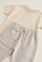 Baby Kids 100% Cotton Basic T-Shirt and Muslin Pants 2-Piece Set - 2
