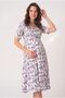 Women's Navy Blue Patterned Buttoned New Season Maternity Nightgown Set