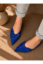 Cansy Cobalt Blue Lace 3 cm Heel Elastic Band Pointed Toe Heel Shoes - 4