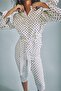 Fitted High Collar Polka Dot Poplin Long Sleeve Ecru Shirt I4905Ax26Au - 3