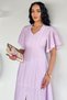 Lilac Women's V-Neck Dress with Slit Detail (the Product Is a Standard Size, Please Choose Your Own Size) - 3