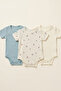 Unisex Baby 3-Piece Bodysuit Set - Short Sleeve Organic Cotton Snap-On Bodysuit - 2