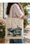 Sea Concept Printed Raw Cloth Bag, Shoulder Bag, Shopping Cloth Bag, Sublimation Printed Cloth Bag - 2