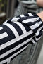 Women's Clothing Plus Size Space Fabric Maze Pattern Buttoned Shirt Dress - 2