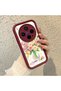 Vivo X300 Compatible Case Camera Protector Claret Red Silicone Couple Phone Case Floral Pattern - 3