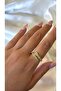 Women's Gold Color Prism Model Stone Adjustable Ring - 3