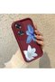 Oppo A60 Compatible Case Camera Protector Burgundy Silicone Couple Phone Case Floral Pattern - 3