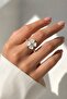 Women's Steel Clover Stress Ring Adjustable Color Does Not Fade - 4