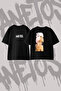 Ariana Grande_134 Design Back Printed Cotton Black Oversize T-Shirt