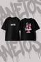 Ariana Grande 7 Rings Design Back Printed Cotton Black Oversize T-Shirt