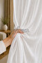 White Striped 1/3 Dense Pleated Heavy Weight Non-Iron Tulle Curtain Without Hooks I Popular Product I - 3