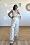 Stone Ethnic Pattern Vest Trousers Linen Set - 2