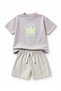 Girls' and Boys' Sorf Design Summer T-Shirt Shorts Set 2-8 Years - 2