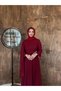 Mine Chiffon One-Shoulder Cape Women's Hijab Evening Dress - 6