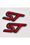 St Red Black 3D Car Emblem – 2 Pieces for Fender and Trunk